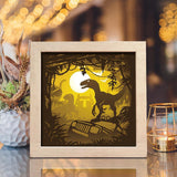 Dinosaurs 1 Square – Paper Cut Light Box File - Cricut File - 8x8 inches - LightBoxGoodMan - LightboxGoodman