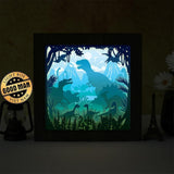 Dinosaurs 1 Square – Paper Cut Light Box File - Cricut File - 8x8 inches - LightBoxGoodMan - LightboxGoodman