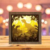 Dinosaurs 1 Square - Paper Cutting Light Box - LightBoxGoodman - LightboxGoodman