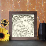 Dinosaurs 1 Square - Paper Cutting Light Box - LightBoxGoodman - LightboxGoodman