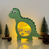 Dinosaurs 2 - Dinosaur Papercut Lightbox File - 7.7x8