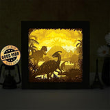 Dinosaurs 2 – Paper Cut Light Box File - Cricut File - 8x8 inches - LightBoxGoodMan - LightboxGoodman