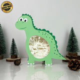 Dinosaurs 3 - Dinosaur Papercut Lightbox File - 7.7x8" - Cricut File - LightBoxGoodMan - LightboxGoodman