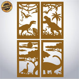 Dinosaurs - Paper Cut Lantern File - Cricut File - 10x16cm - LightBoxGoodMan - LightboxGoodman