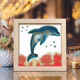 Dolphin 2 – Paper Cut Light Box File - Cricut File - 8x8 inches - LightBoxGoodMan