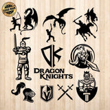 Dragon Knight - Cricut File - Svg, Png, Dxf, Eps - LightBoxGoodMan - LightboxGoodman