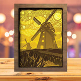 Dutch Windmills 1 - Paper Cutting Light Box - LightBoxGoodman