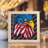 Eagle American Flag 3 – Paper Cut Light Box File - Cricut File - 8x8 inches - LightBoxGoodMan