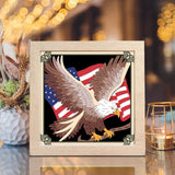 Eagle American Flag 4 – Paper Cut Light Box File - Cricut File - 8x8 inches - LightBoxGoodMan