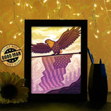 Eagle American Flag - Paper Cutting Light Box - LightBoxGoodman - LightboxGoodman