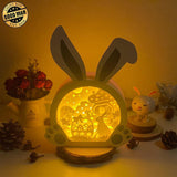 Easter 2 - Paper Cut Bunny Light Box File - Cricut File - 10,2x7,3 Inches - LightBoxGoodMan - LightboxGoodman