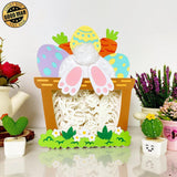 Easter Bunny 2 - Bunny Easter Basket Papercut Lightbox File - Cricut File - 6,8x8,7 Inches - LightBoxGoodMan - LightboxGoodman