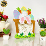 Easter Bunny 2 - Bunny Easter Basket Papercut Lightbox File - Cricut File - 6,8x8,7 Inches - LightBoxGoodMan - LightboxGoodman