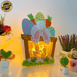 Easter Bunny - Bunny Easter Basket Papercut Lightbox File - Cricut File - 6,8x8,7 Inches - LightBoxGoodMan - LightboxGoodman