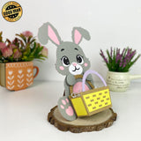 Easter Bunny Card - Easter Candy Treat Holder Paper Cutting File - 4.3x3.2" - Cricut File - LightBoxGoodMan - LightboxGoodman