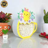 Easter Eggs - Easter Cup Papercut Lightbox File - Baby Chick Motif - Cricut File - 4,6x5,9 Inches - LightBoxGoodMan - LightboxGoodman