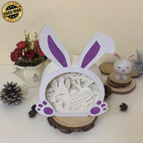 Easter Gnome 2 - Paper Cut Bunny Light Box File - Cricut File - 10,2x7,3 Inches - LightBoxGoodMan - LightboxGoodman