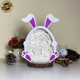 Easter Gnome 2 - Paper Cut Bunny Light Box File - Cricut File - 9,7x7,5 Inches - LightBoxGoodMan - LightboxGoodman