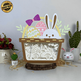 Easter Truck - Bunny Easter Basket Papercut Lightbox File - Cricut File - 8x7.3 Inches - LightBoxGoodMan - LightboxGoodman