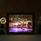 Elephant 1 – Paper Cut Light Box File - Cricut File - 8x10 inches - LightBoxGoodMan - LightboxGoodman