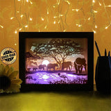 Elephant 1 - Paper Cutting Light Box - LightBoxGoodman - LightboxGoodman