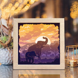 Elephant 3 – Paper Cut Light Box File - Cricut File - 8x8 inches - LightBoxGoodMan - LightboxGoodman