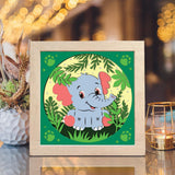 Elephant 4 – Paper Cut Light Box File - Cricut File - 8x8 inches - LightBoxGoodMan