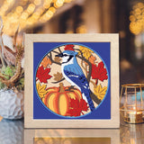 Fall Blue Jay – Paper Cut Light Box File - Cricut File - 8x8 inches - LightBoxGoodMan - LightboxGoodman