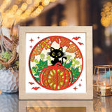 Fall Cat – Paper Cut Light Box File - Cricut File - 8x8 inches - LightBoxGoodMan