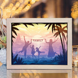 Family 3 – Paper Cut Light Box File - Cricut File - 8x10 Inches - LightBoxGoodMan