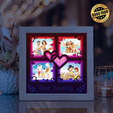 Family Gallery – Personalized Papercut Lightbox File - 8x8" - Cricut File - LightBoxGoodMan - LightboxGoodman