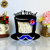 Father's Day - Top Hat Papercut Lightbox File - 6.7x6.7" - Cricut File - LightBoxGoodMan - LightboxGoodman