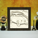 Fiat 500 - Paper Cut Light Box File - Cricut File - 20x20cm - LightBoxGoodMan - LightboxGoodman