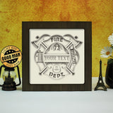 Firefighter Badge – Personalized Papercut Lightbox File - 8x8" - Cricut File - LightBoxGoodMan - LightboxGoodman