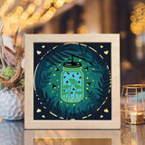 Fireflies in Mason Jar – Paper Cut Light Box File - Cricut File - 8x8 inches - LightBoxGoodMan - LightboxGoodman