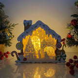 Fireplace - Paper Cut Gingerbread House Light Box File - Cricut File - 7x9 Inches - LightBoxGoodMan - LightboxGoodman