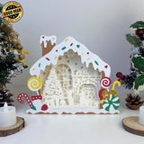 Fireplace - Paper Cut Gingerbread House Light Box File - Cricut File - 7x9 Inches - LightBoxGoodMan - LightboxGoodman