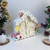 Fireplace - Paper Cut Gingerbread House Light Box File - Cricut File - 7x9 Inches - LightBoxGoodMan - LightboxGoodman