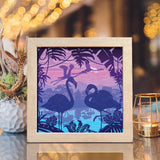 Flamingo 1 Square – Paper Cut Light Box File - Cricut File - 8x8 inches - LightBoxGoodMan - LightboxGoodman