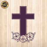 Floral Cross - Cricut File - Svg, Png, Dxf, Eps - LightBoxGoodMan - LightboxGoodman