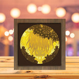 Floral Highland Cow - Paper Cutting Light Box - LightBoxGoodman - LightboxGoodman