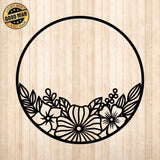 Floral Round Frame - Cricut File - Svg, Png, Dxf, Eps - LightBoxGoodMan - LightboxGoodman