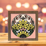 Flower Garden – Paper Cut Light Box File - Cricut File - 8x8 Inches - LightBoxGoodMan