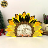 Flower - Sunflower Mom Papercut Lightbox File - 9.8x6.5" - Cricut File - LightBoxGoodMan - LightboxGoodman