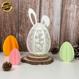 Flowers 1 - Easter Bunny Egg 3D Lantern File - Cricut File - 7.3x3.8" - LightBoxGoodMan - LightboxGoodman