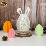 Flowers 3 - Easter Bunny Egg 3D Lantern File - Cricut File - 7.3x3.8" - LightBoxGoodMan - LightboxGoodman