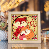 Fox Couple – Paper Cut Light Box File - Cricut File - 8x8 inches - LightBoxGoodMan - LightboxGoodman