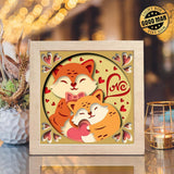 Fox Couple – Paper Cut Light Box File - Cricut File - 8x8 inches - LightBoxGoodMan - LightboxGoodman