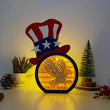 Freedom - Uncle Sam Hat Papercut Lightbox File - 10.3x7.5