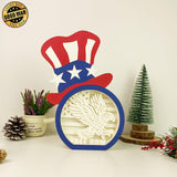 Freedom - Uncle Sam Hat Papercut Lightbox File - 10.3x7.5" - Cricut File - LightBoxGoodMan - LightboxGoodman